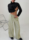 Toren Drawstring Straight Leg Pants Stone