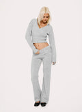 Odeline Fold Over Knit Pants Grey Marle