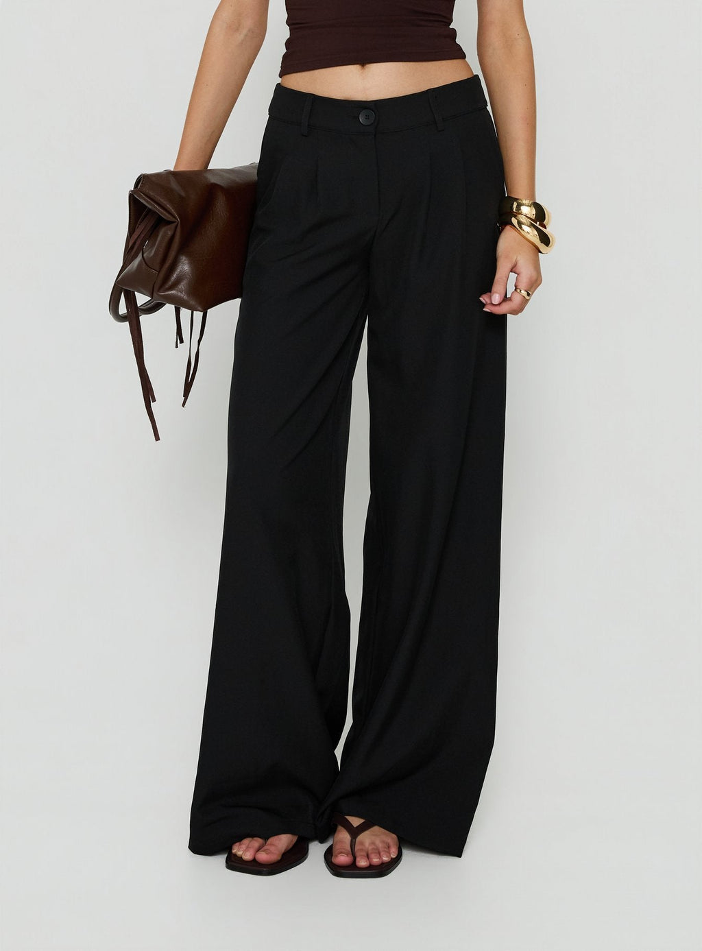 Archer Mid Rise Baggy Pants Black