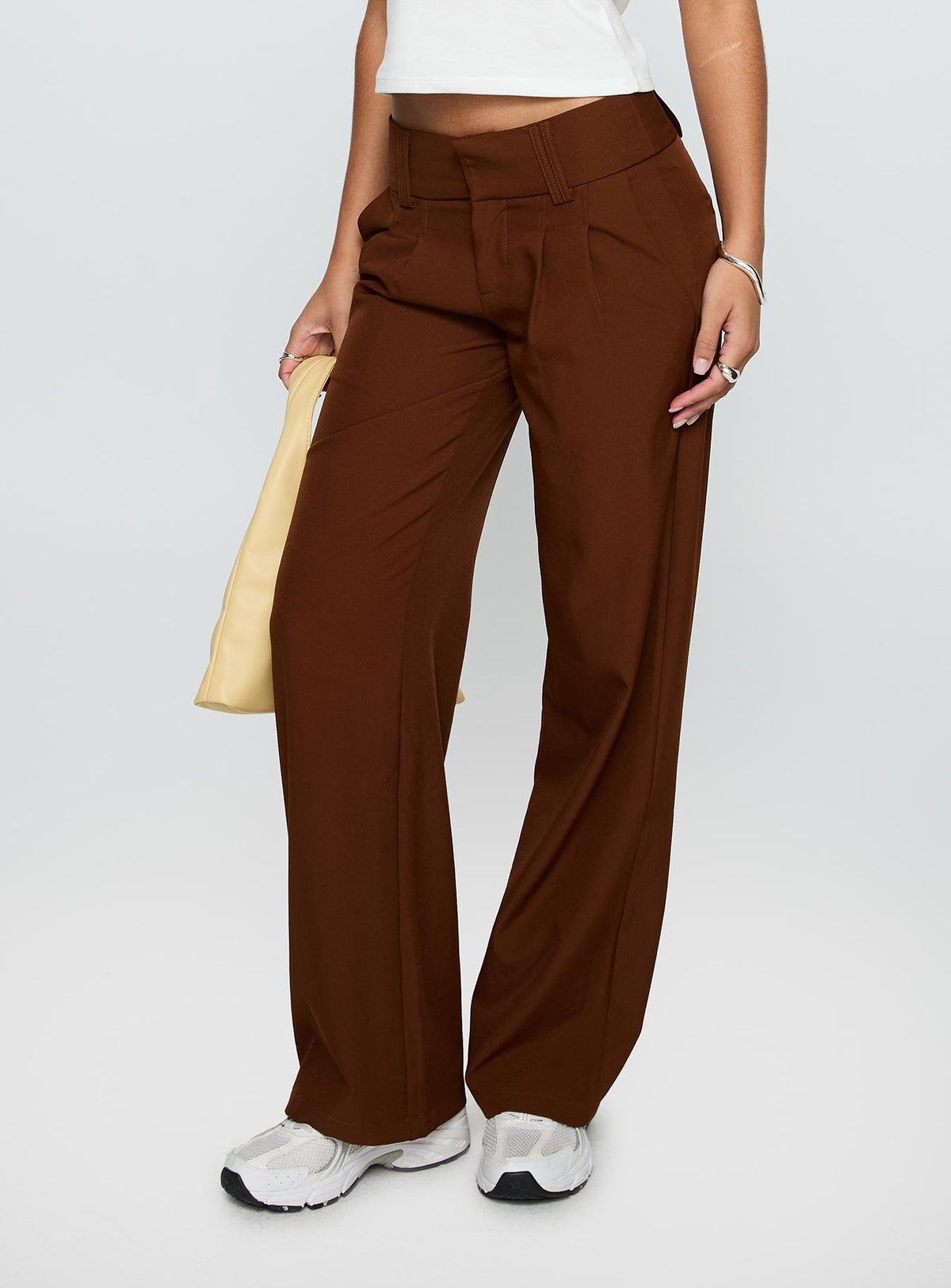 Two Lovers Low Rise Pants Brown