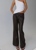 Prosperous Faux Leather Tailored Pants Brown
