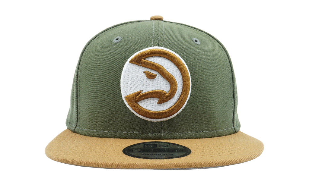 9FIFTY Atlanta Hawks 2Tone Color Pack Snapback Hat Olive / Brown - Brim / Grey - Under Brim NE820