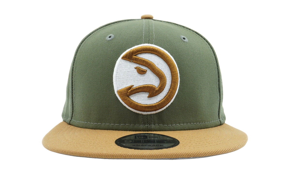9FIFTY Atlanta Hawks 2Tone Color Pack Snapback Hat Olive / Brown - Brim / Grey - Under Brim NE820