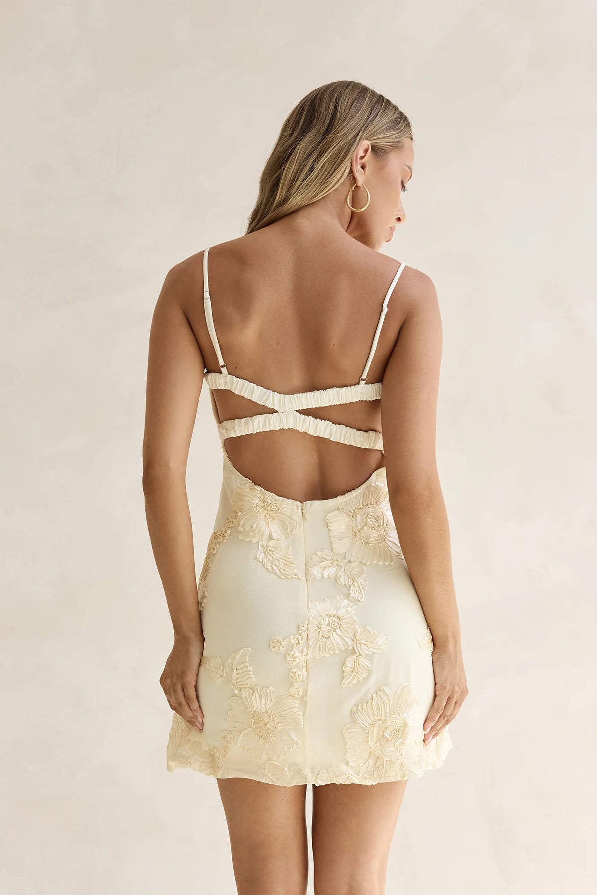 Songs Written Mesh Mini Dress Yellow