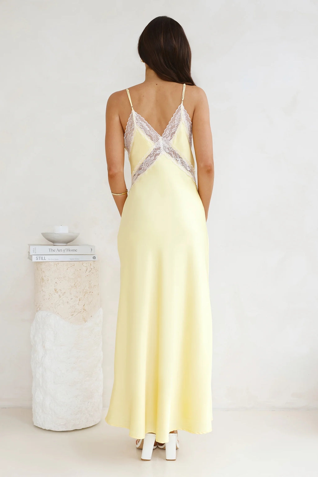 Ultimate Love Satin Slip Maxi Dress Yellow