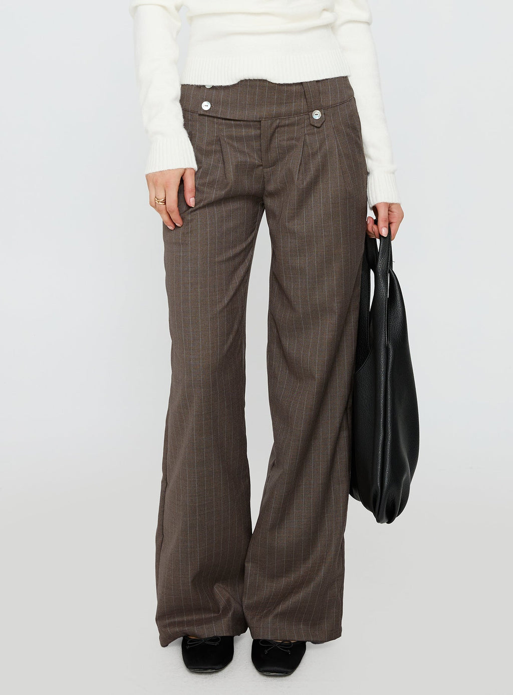 Briellea Thick Waistband Pant Pinstripe