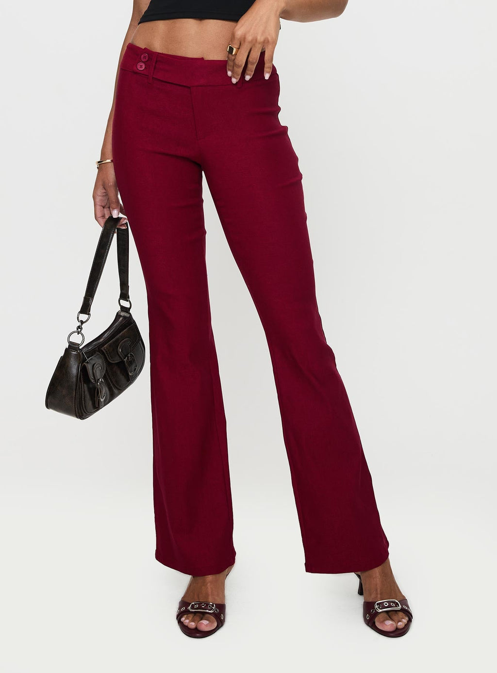 Kinkirk Flared Pants Burgundy Petite