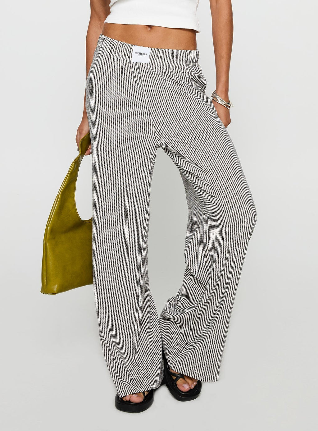Beach House Pants Black / White Stripe