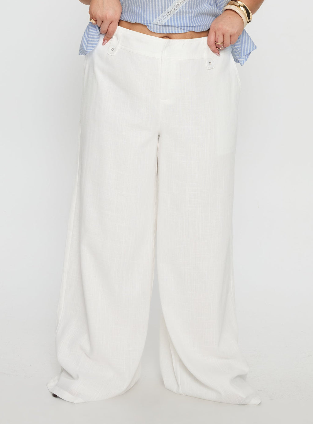 Pedra Wide Leg Pant White Curve