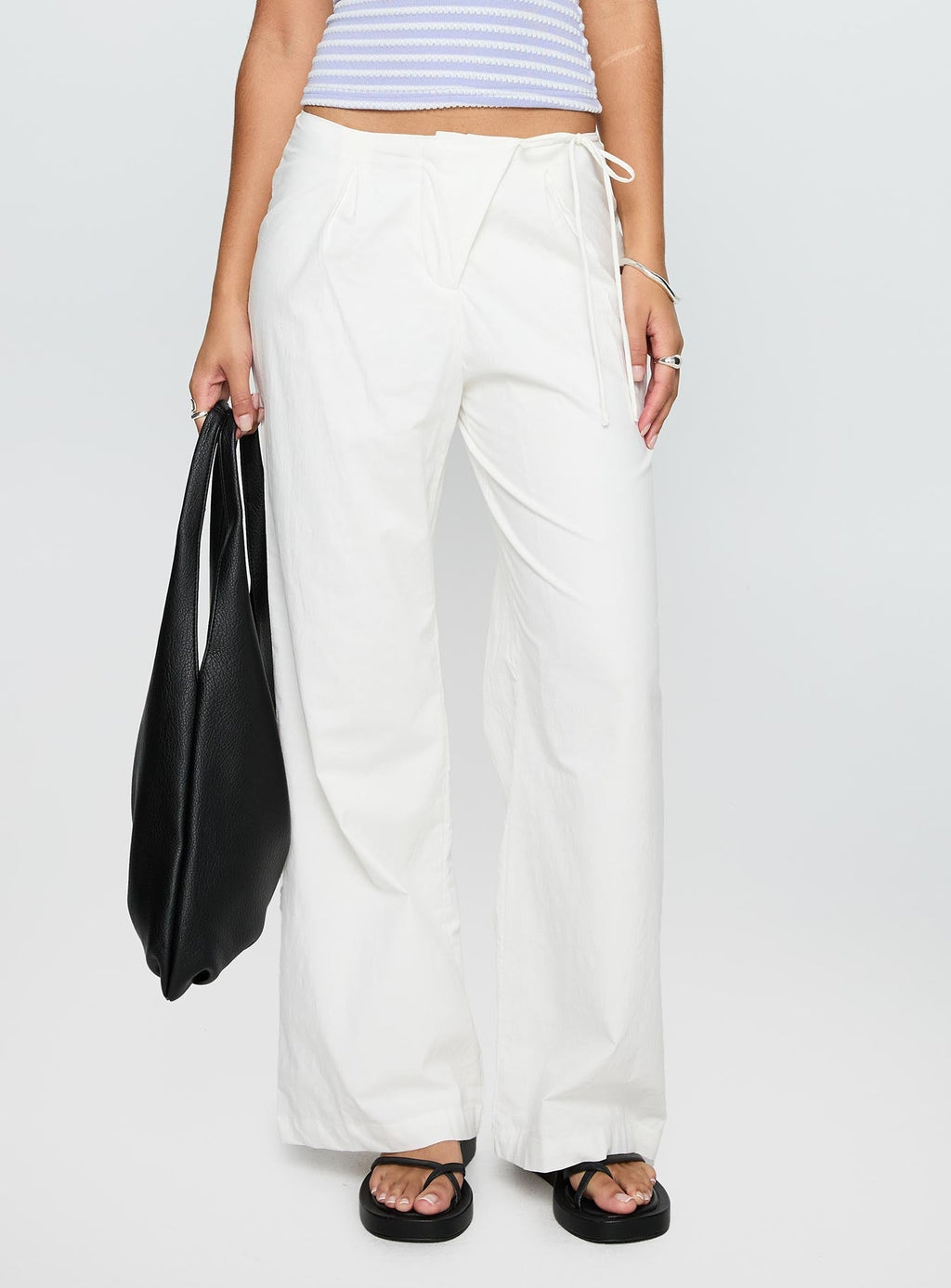 Leyah Tie Side Pants White