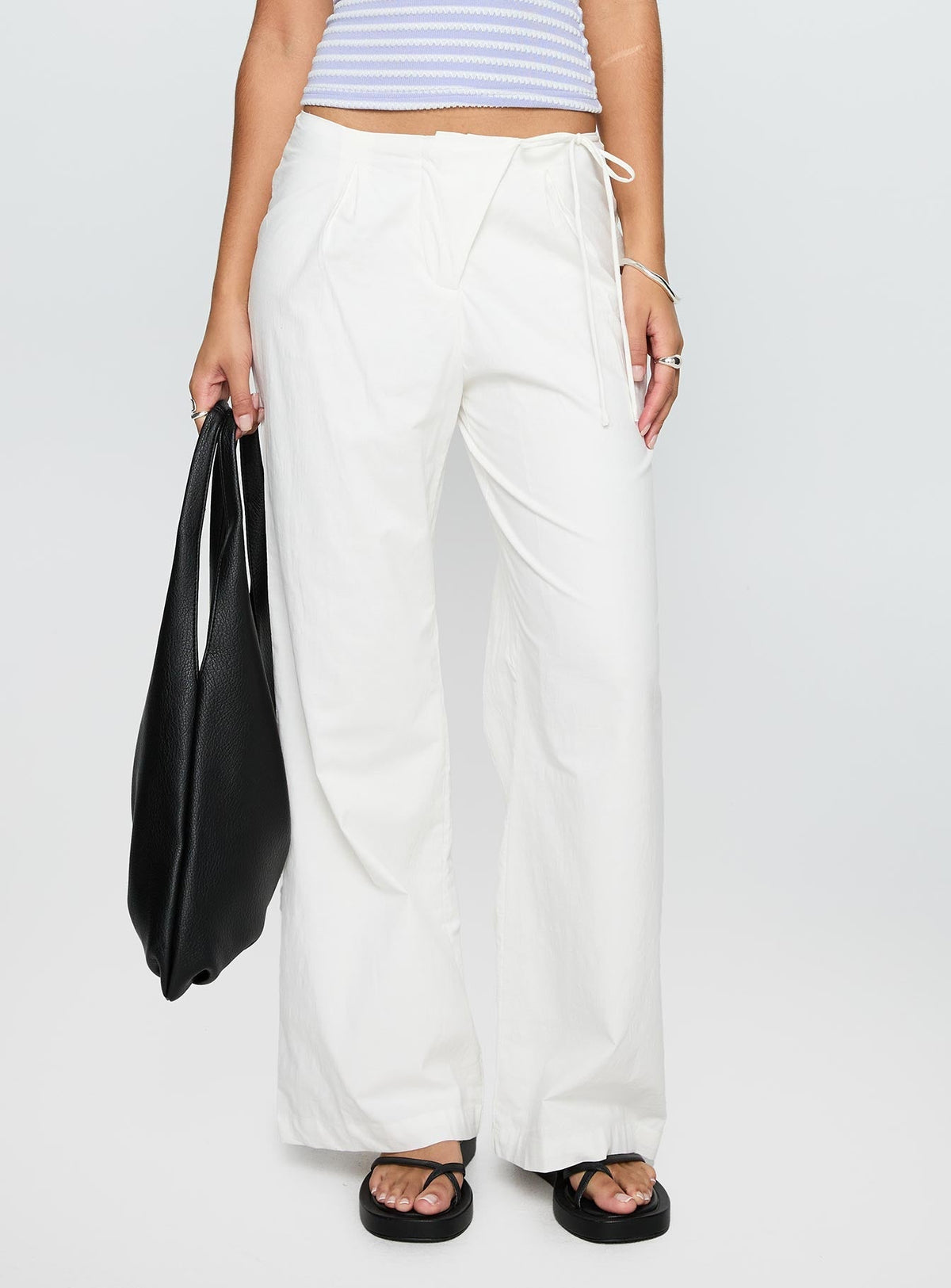 Leyah Tie Side Pants White