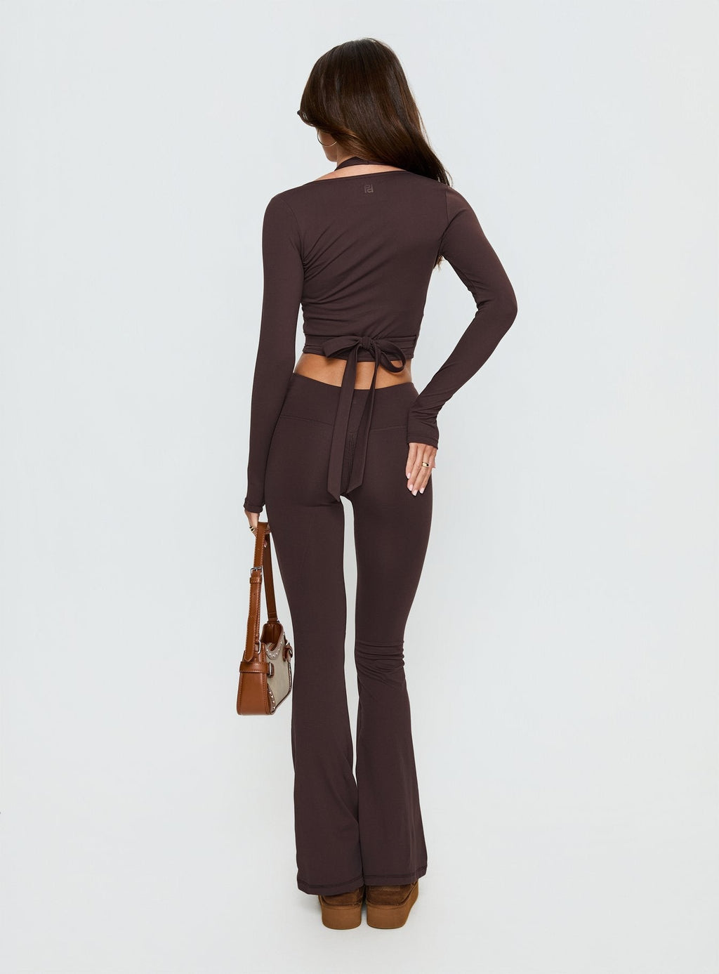 Energize Active Invisible Scrunch Flare Leggings Brown