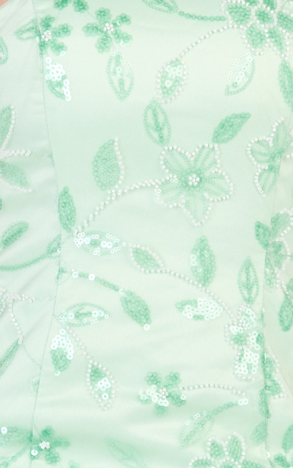 Electra Mini Dress - Strapless Bodycon Embellished Sequin Dress in Mint