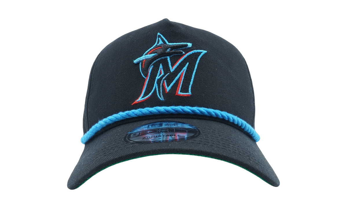 9FORTY Miami Marlins String Snapback Hat Navy NE825