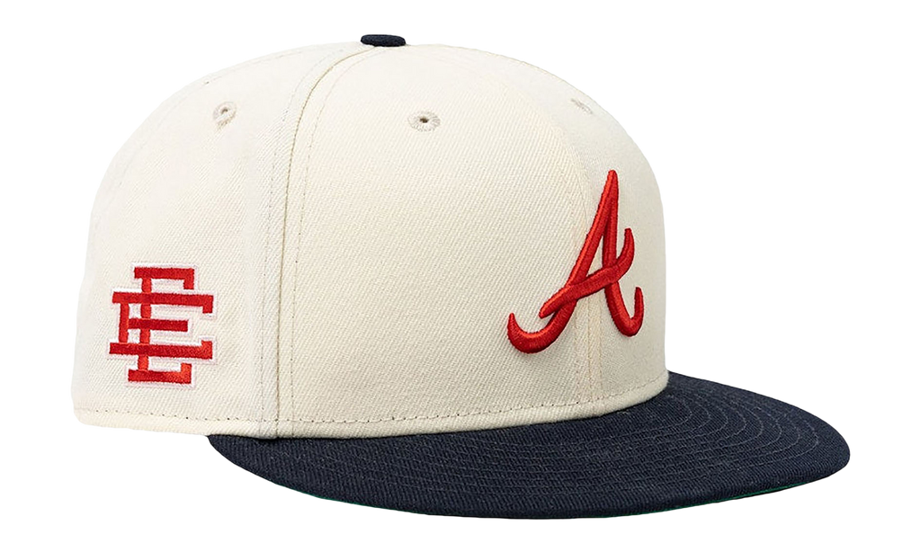 59FIFTY MLB ATLANTA BRAVES FITTED HAT ERIC EMANUEL - Cream/ Navy EE429
