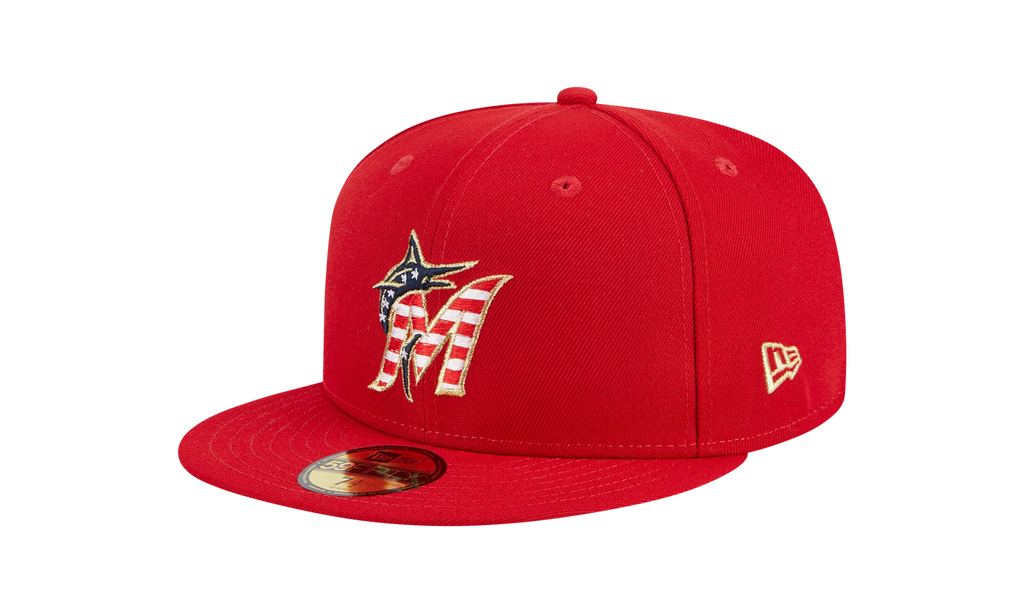 59FIFTY Miami Marlins Fourth Of July Fitted Hat Red / Grey - Under Brim NE909