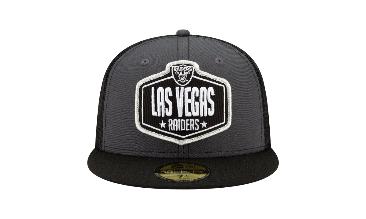 59FIFTY Las Vegas Raiders 2021 Draft Fitted Hat Graphite / Black - Brim NE783