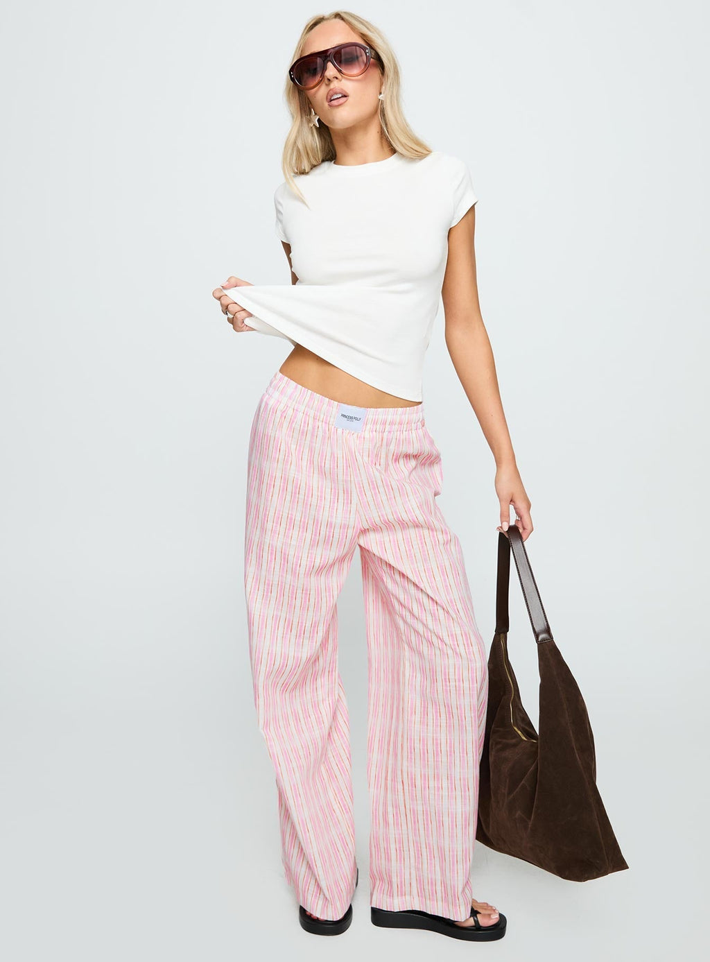 Beach House Pants Pink Stripe