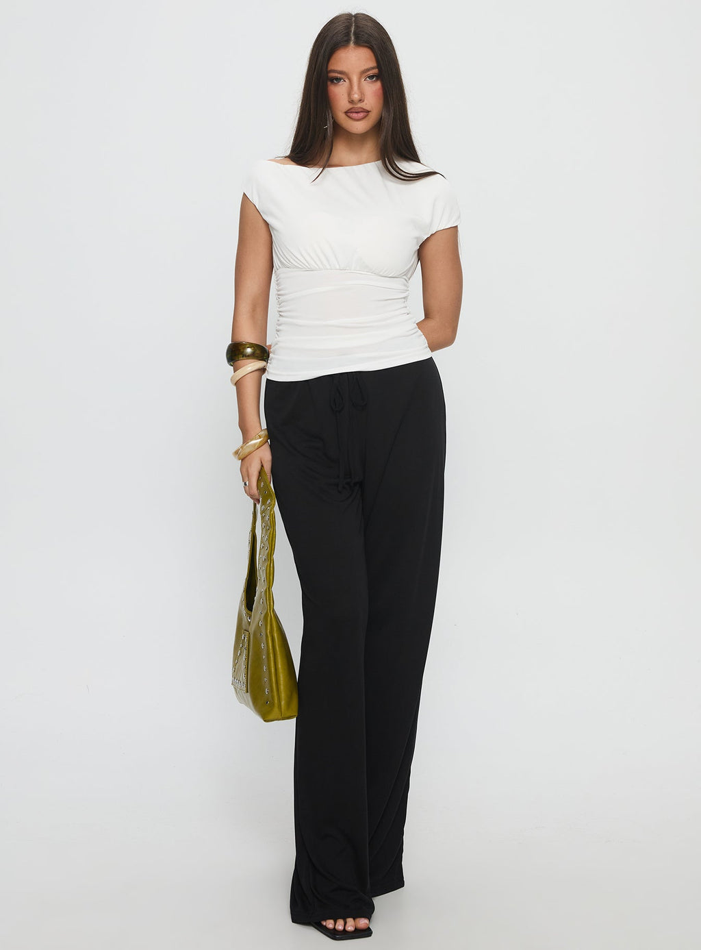 Gavrielle Jersey Wide Leg Pants Black