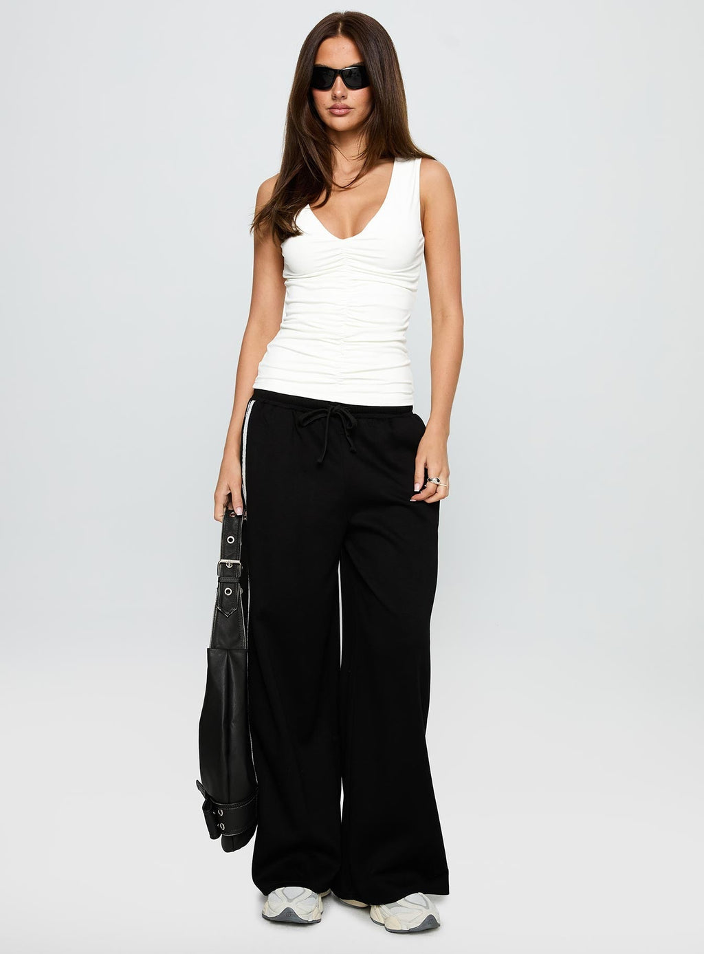 Expedition Wide Leg Track Pants Black