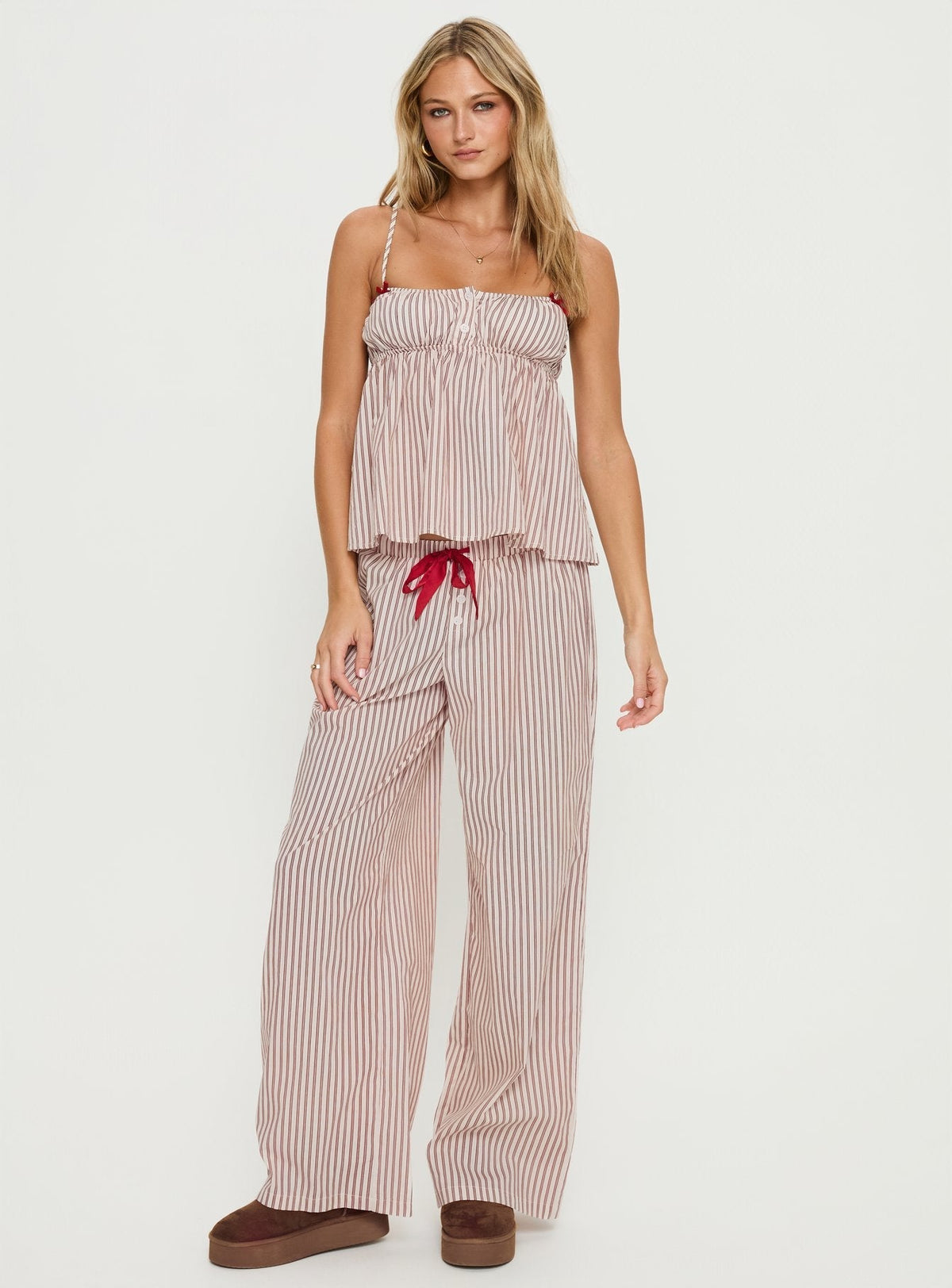 Chill Club Sleep Relaxed Pants Red / White Stripe