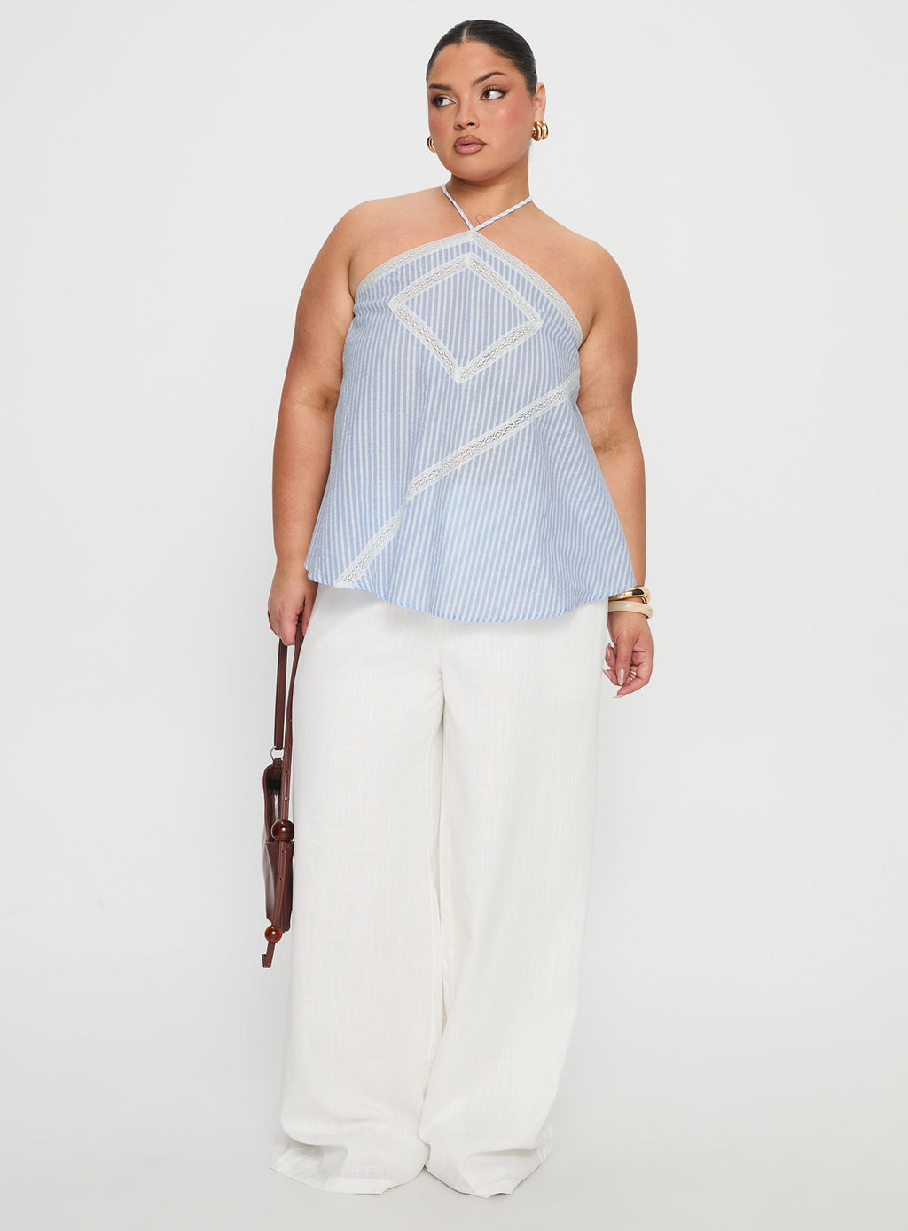 Pedra Wide Leg Pant White Curve