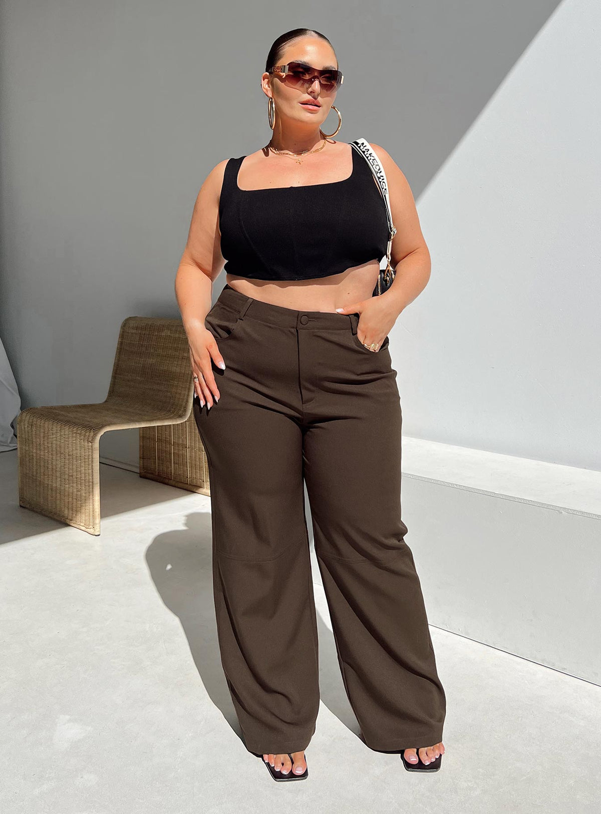 Lulu Pants Brown Curve