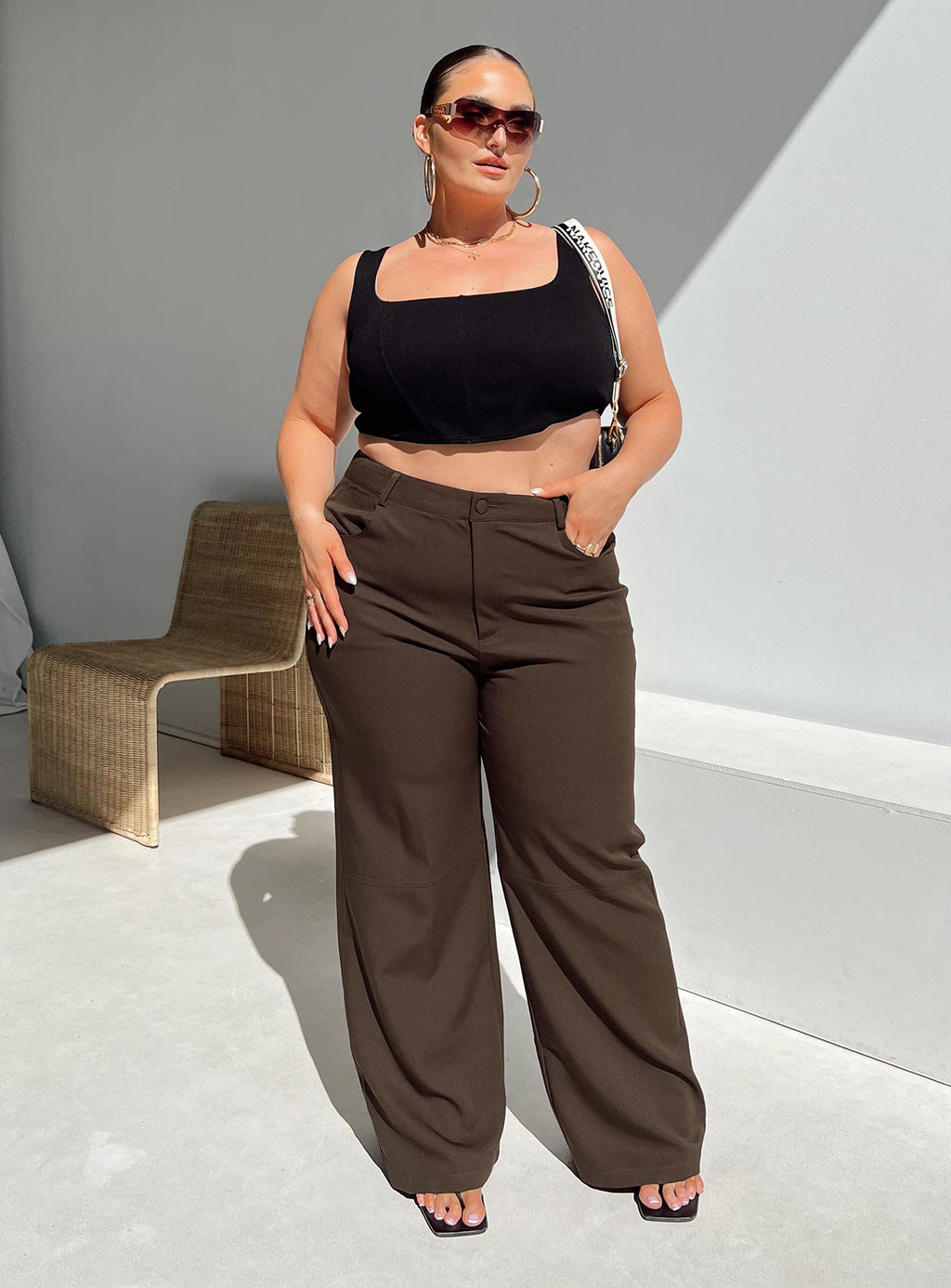 Lulu Pants Brown Curve