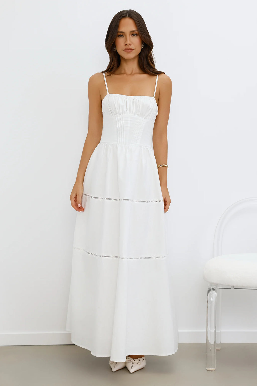 Chic At Sunset Maxi Dress White