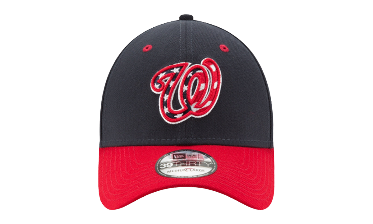 39THIRTY Washington Nationals Flex Fit Hat Black / Red - Visor NE618