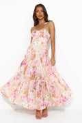 LADIESSTREETX Sunset Petal Strapless Maxi Dress