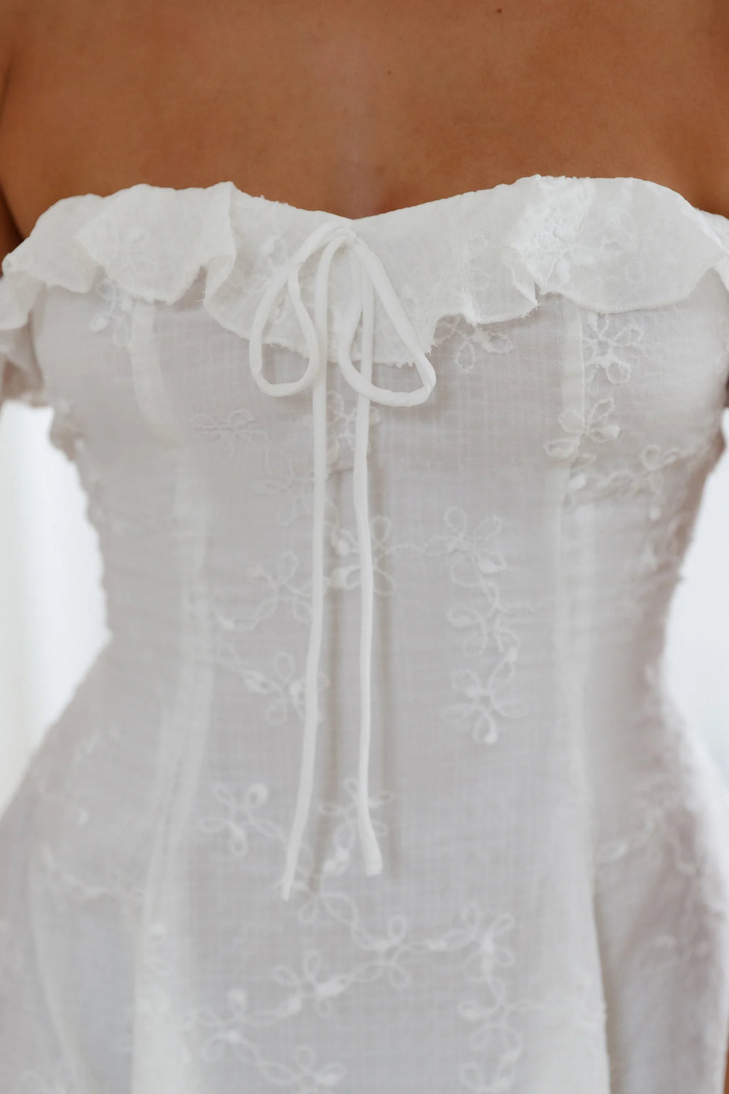Lasting Impressions Off Shoulder Mini Dress White