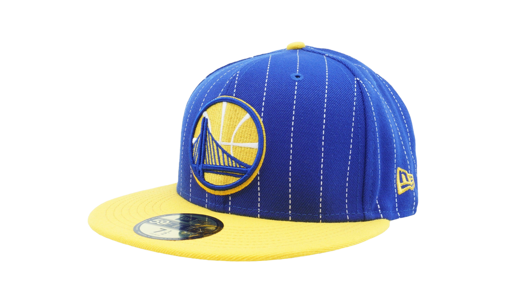 59FIFTY Golden State Warriors Pinstripe Fitted Hat Blue / Yellow / Grey - Under Brim NE645