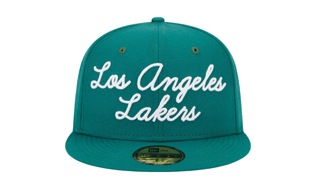 59FIFTY Los Angeles Lakers Script Fitted Hat Kelly Green / Green - Under Brim NE876