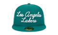 59FIFTY Los Angeles Lakers Script Fitted Hat Kelly Green / Green - Under Brim NE876