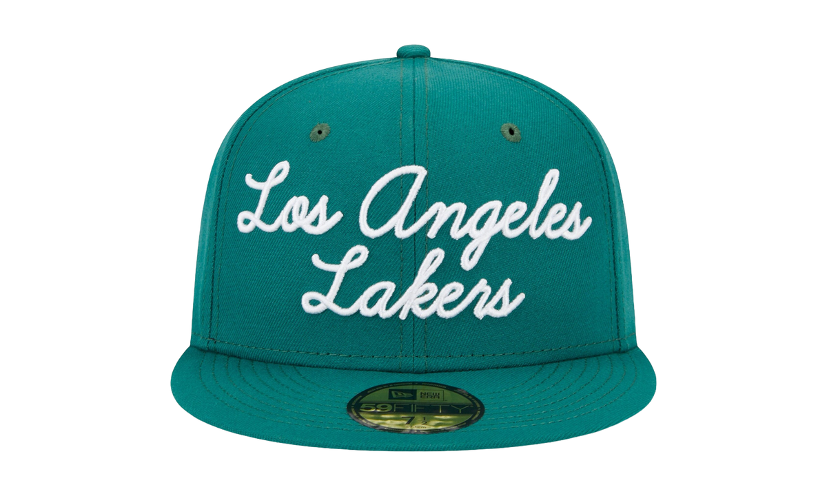 59FIFTY Los Angeles Lakers Script Fitted Hat Kelly Green / Green - Under Brim NE876