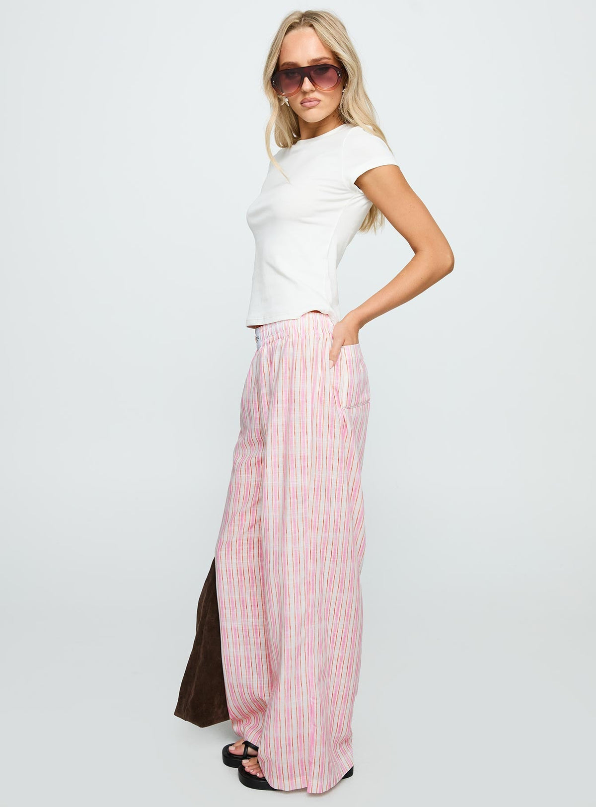 Beach House Pants Pink Stripe