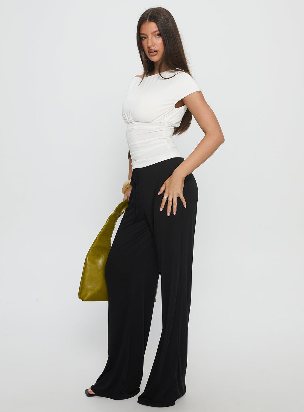 Gavrielle Jersey Wide Leg Pants Black