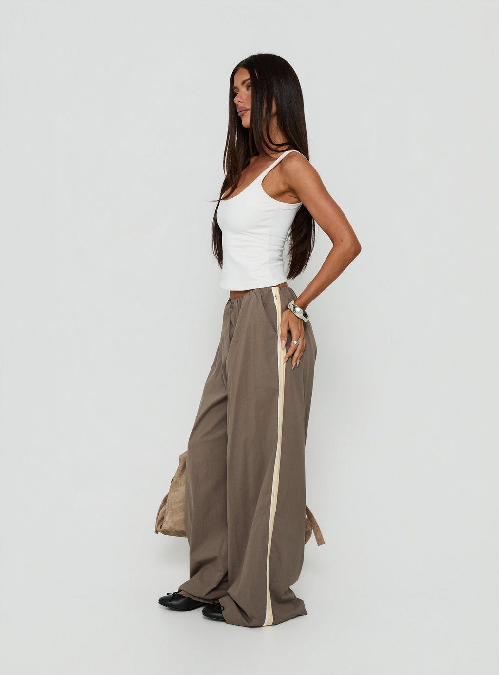 Lunea Concealed Waistband Pants Mushroom Stripe