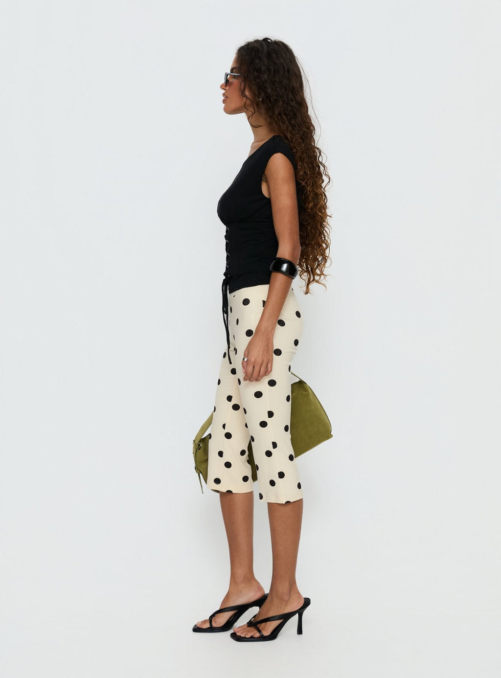 Samaira Capri Pant Cream Polka Dot