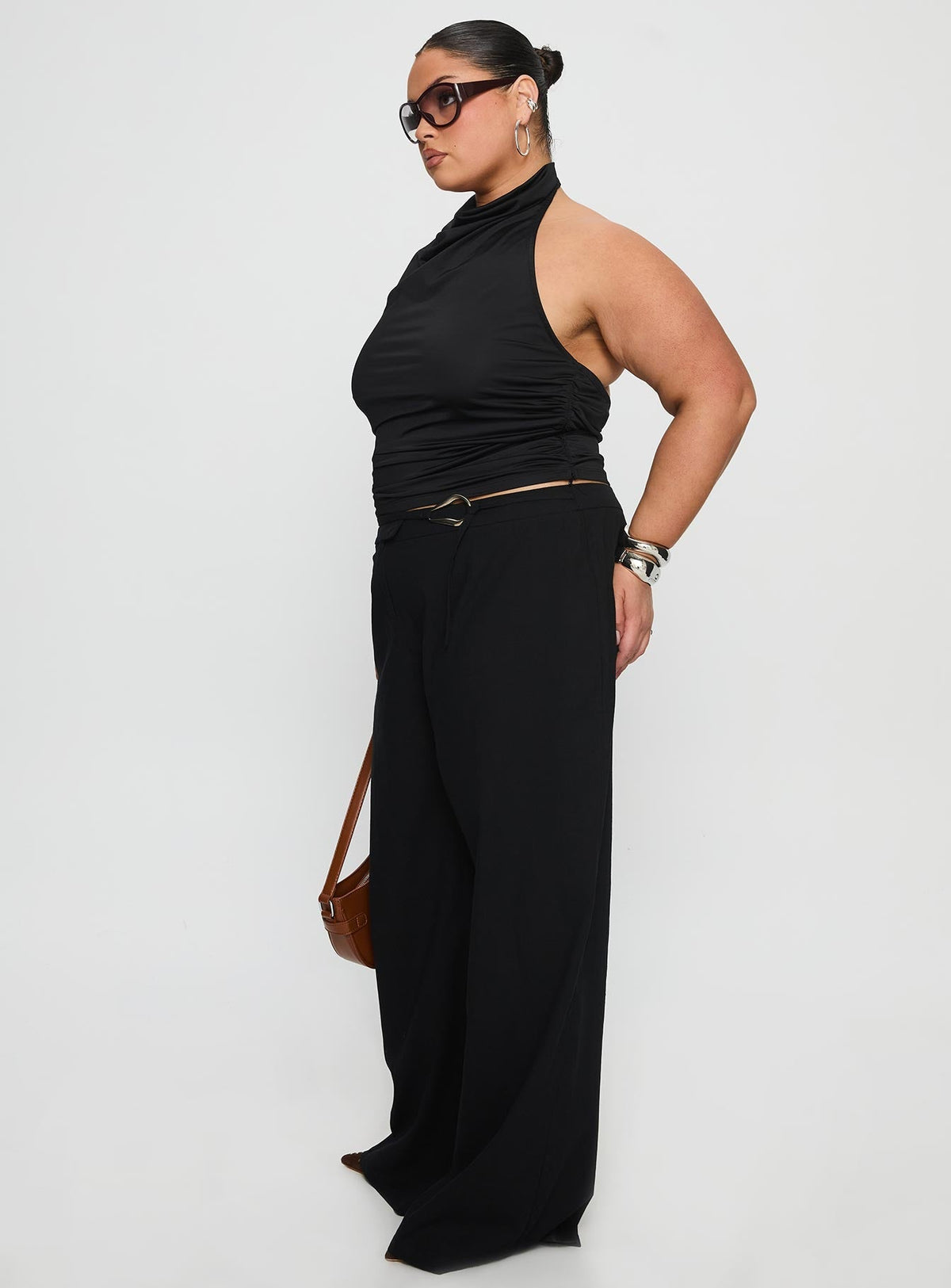 Lucetta Wide Leg Pant Black Curve