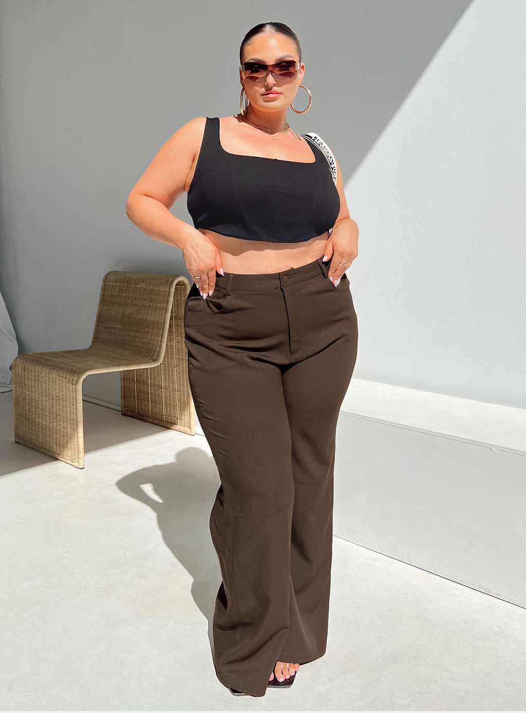Lulu Pants Brown Curve