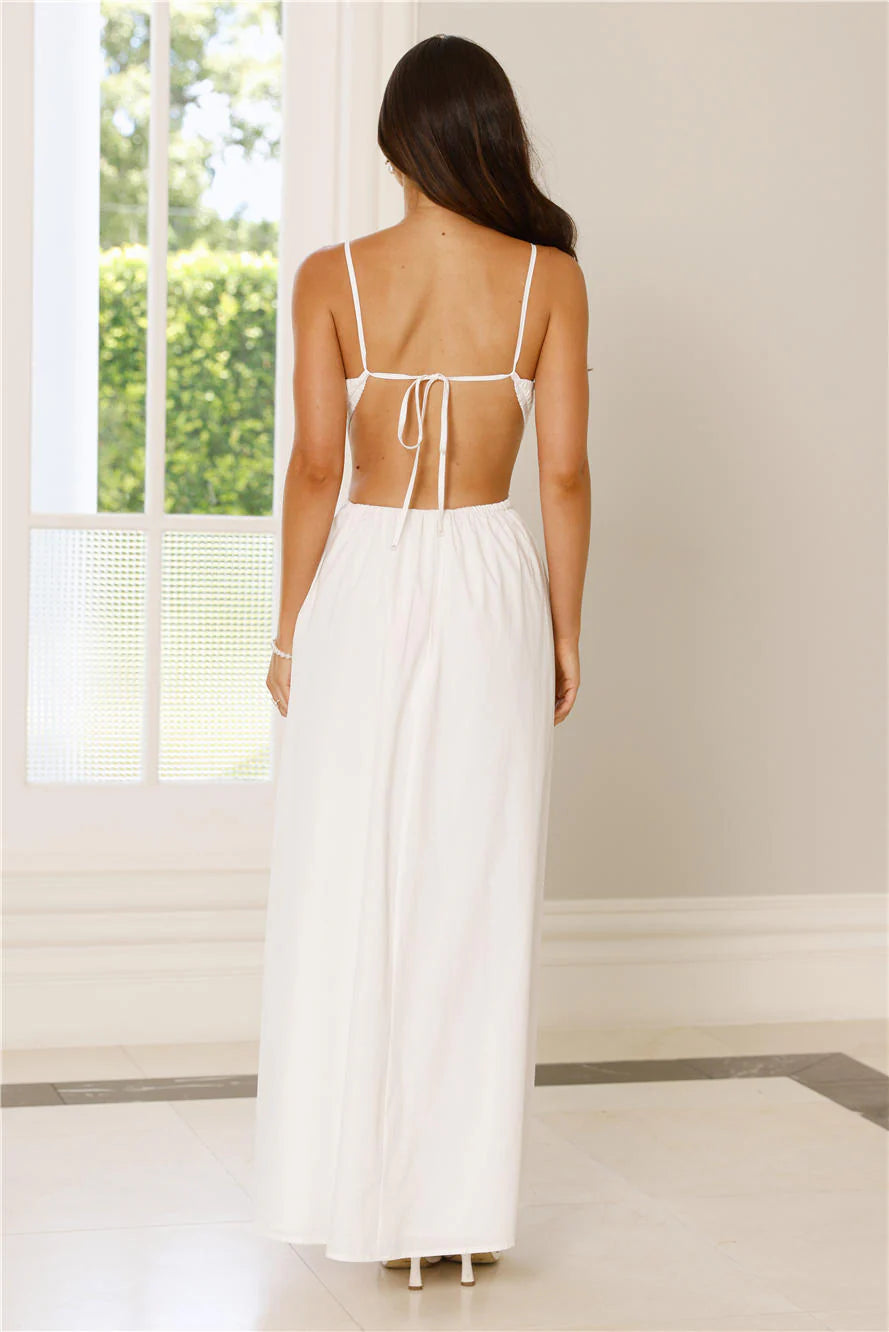 Lantern Trail Maxi Dress White