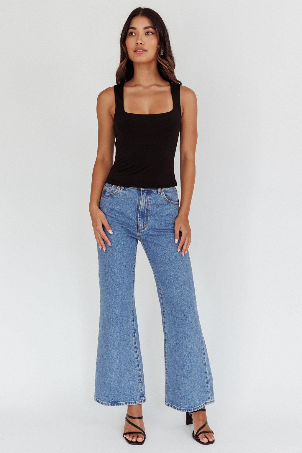 Tabatha U-Neckline Top Black