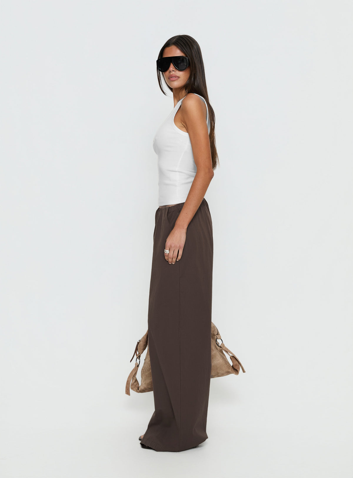 Lunea Concealed Waistband Pants Brown