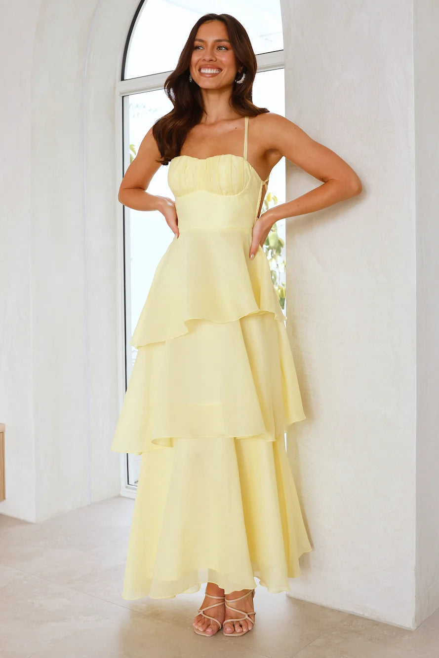 Fashion Personality Maxi Dress Lemon