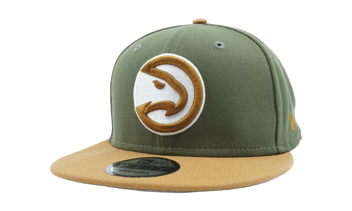 9FIFTY Atlanta Hawks 2Tone Color Pack Snapback Hat Olive / Brown - Brim / Grey - Under Brim NE820