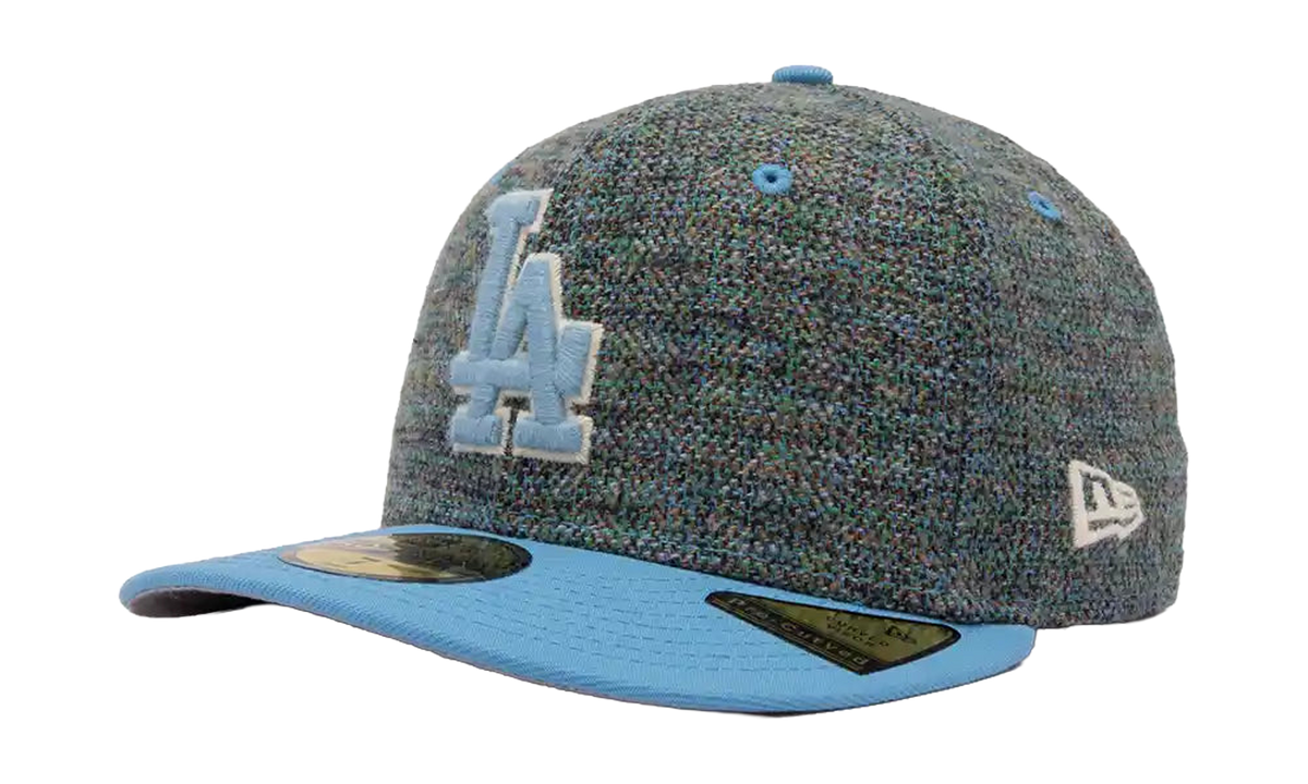 59FIFTY LA Dodgers MLB Fitted Hat Tweedy Cotton Pastel Blue NE531