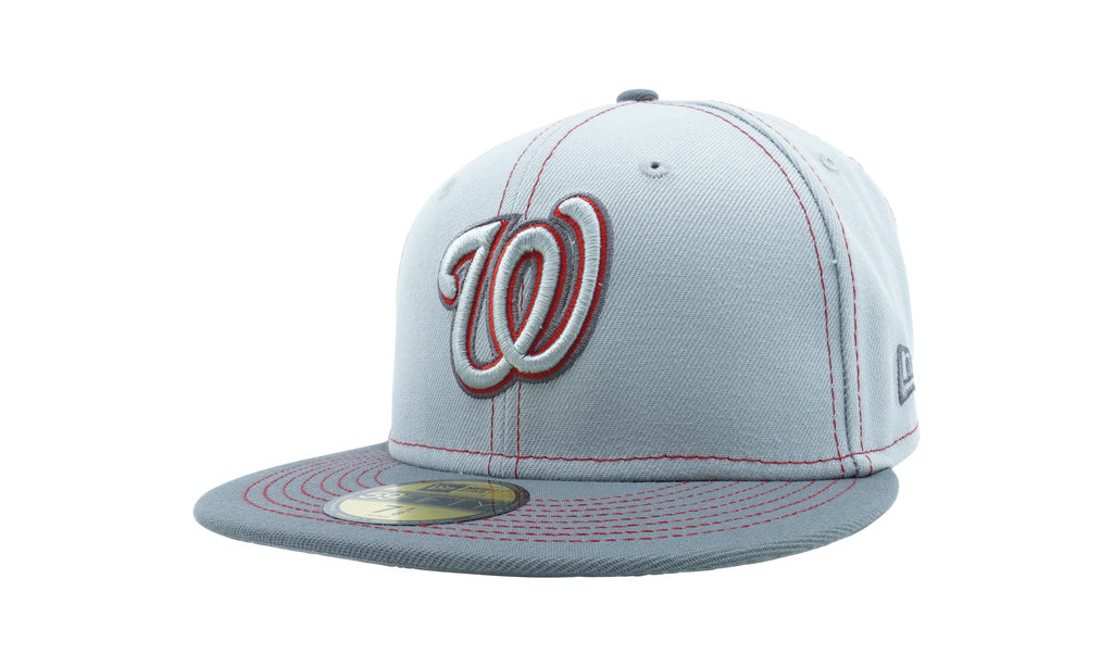 59FIFTY Washington Nationals Gray Pop Fitted Hat Gray / Red - Stitch NE883