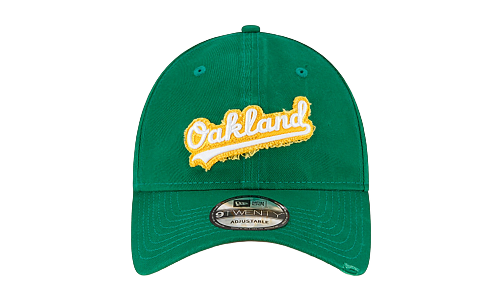 9TWENTY Oakland Athletics Core Classic Distressed Patch Strapback Hat Green NE755